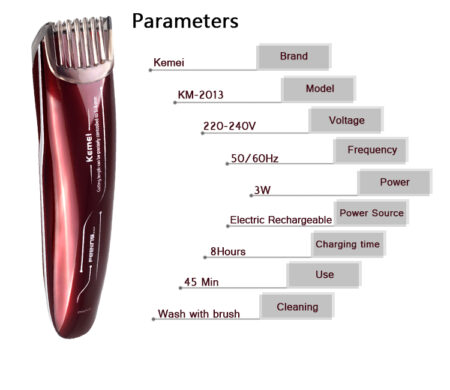 Kemei2013 Electric Baby Hair Clipper Rechargeable Hair Trimmer Shaver Razor All Market BD
